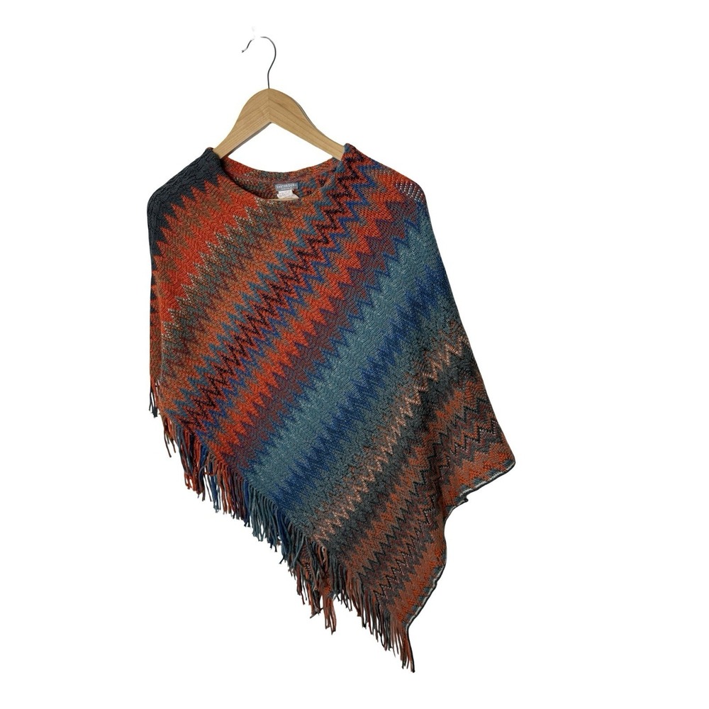Earthbound Trading Company chevron sweater poncho one size